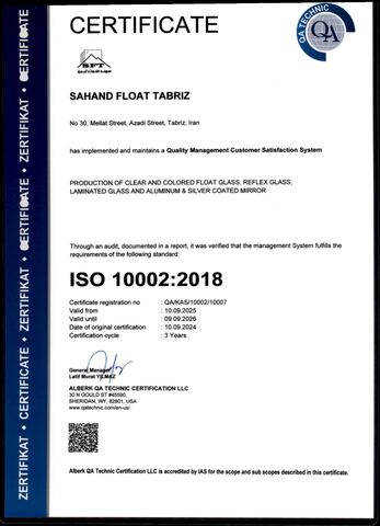 ISO 10002 Customer Satisfaction Management certificate