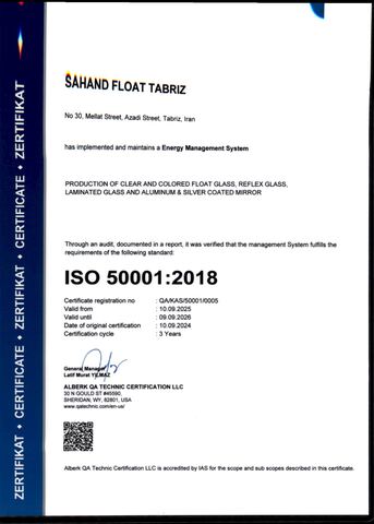 ISO 50001 Energy Management certificate