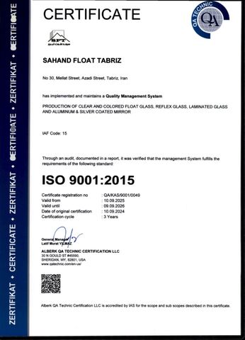 ISO 9001:2015 Quality Management certificate